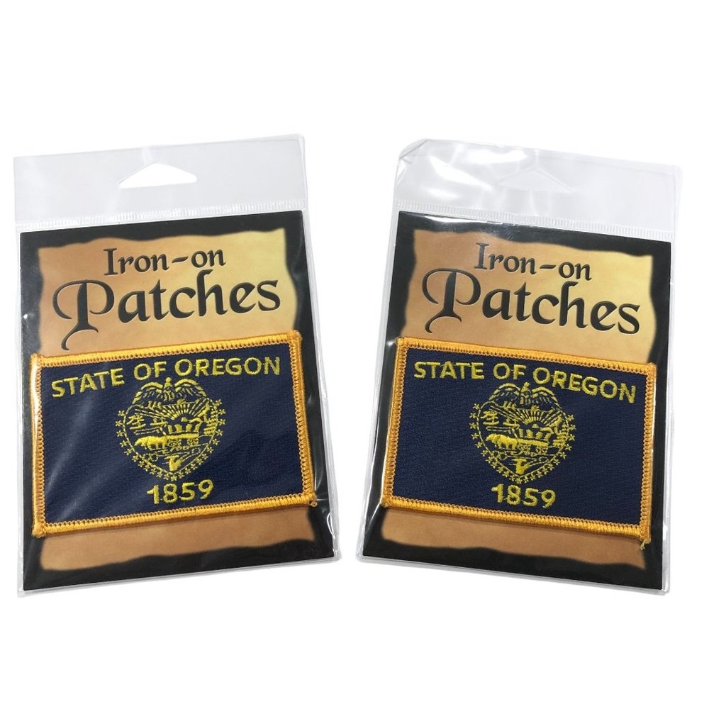 Iron-On Patches State of Oregon 1859 Bundle Of 2pc Embroidery